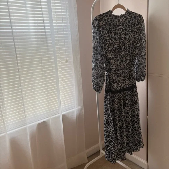 Shoshanna Floral Black and White Dress Size 0 - Picture 6 of 7